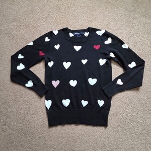 French Connection Heart Print Pullover Sweater
